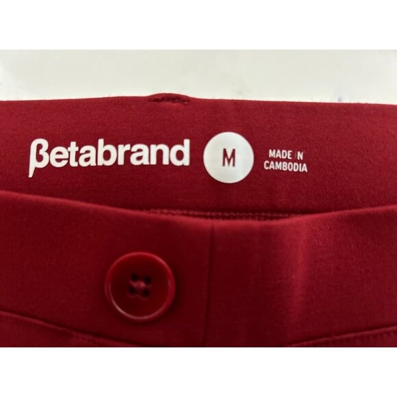 BETABRAND Casual Pants Pull-up Burgundy Strait Cut Size Med - Picture 4 of 6